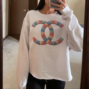 Multi-Color Chanel Printed Sweatshirt
